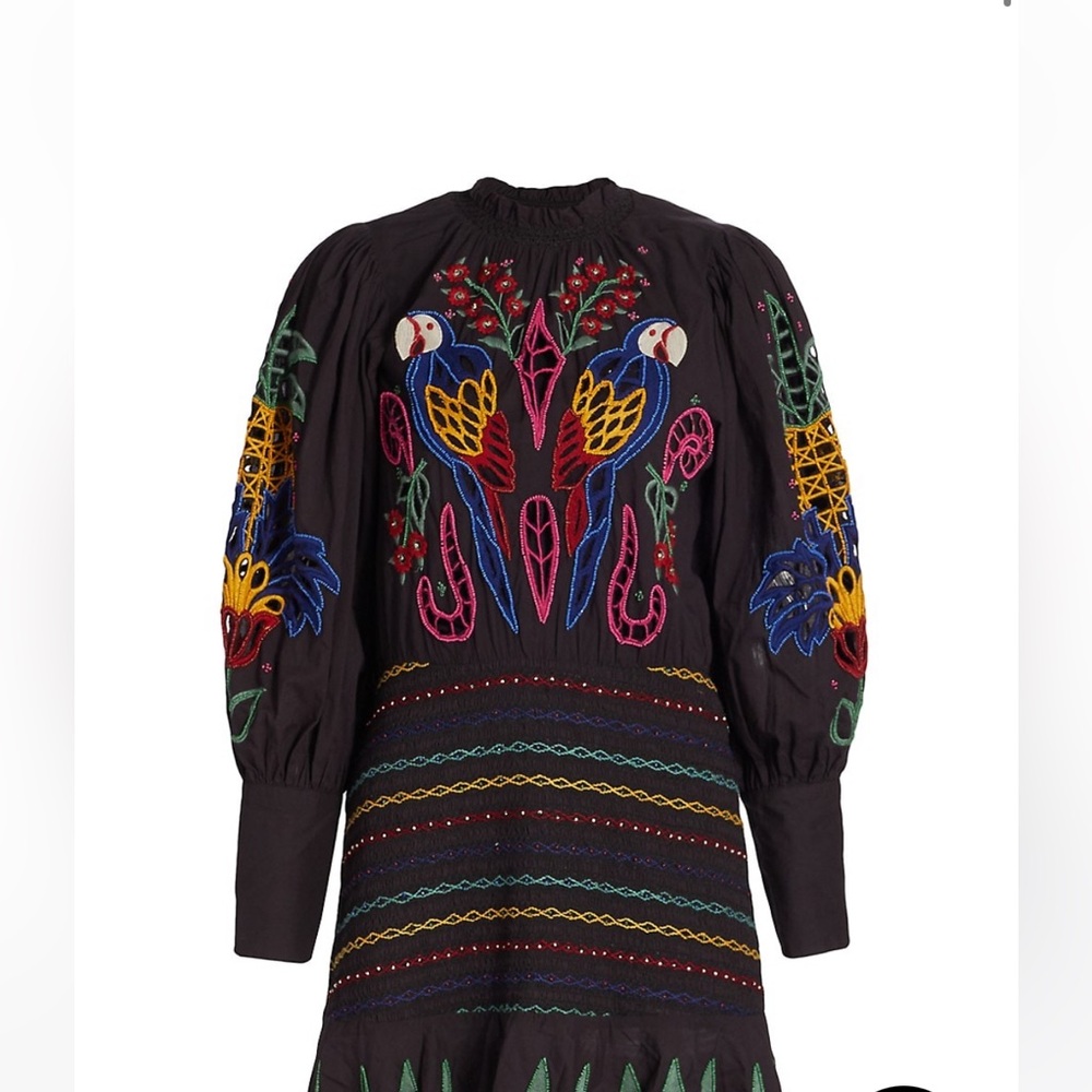 Farm Rio Tapestry Embroidered Mini Dress